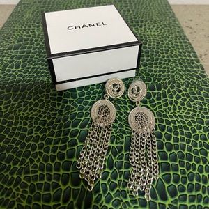 Chanel silver earrings